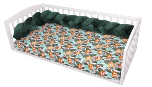 Ochraniacz warkocz do łóżeczka VELVET ciemny zielony