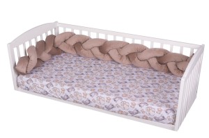 Ochraniacz warkocz do łóżeczka VELVET cappucino