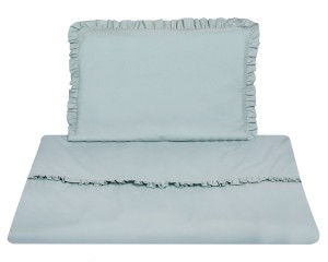 Pościel do łóżeczka dla chłopca dziewczynki falbanka zielona