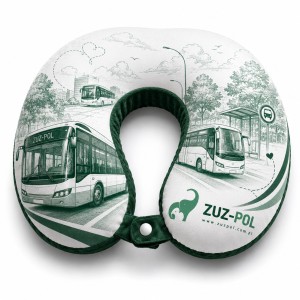 Poduszka podróżna rogal na szyję z nadrukiem - produkt reklamowy , firmowy