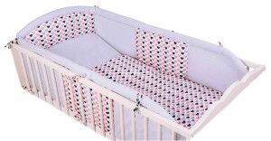 3 - elements bedding set for crib with long protector collection MyLOVE :ML003 (1) (1) (1) (1)