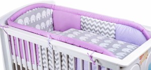 3 - elements bedding set for crib collection COLORS mint (1) (1)