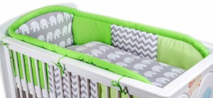 3 - elements bedding set for crib collection COLORS mint (1) (1) (1) (1) (1) (1)