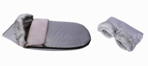 Śpiworek zimowy do wózka, fotelika - lisek + mufka WZÓR 9 90x50 cm