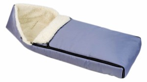 Śpiworek zimowy do wózka z futerkiem owcza wełna szary 