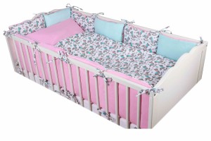 7 - elementowa pościel dziecięca do łóżeczka z długim ochraniaczem modułowym SWEET LONG 120x90