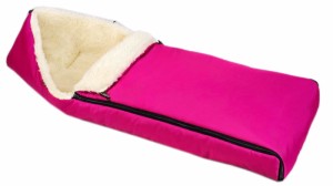 Śpiworek zimowy do wózka fotelika sanek z futerkiem owcza wełna  różowy  dla dziewczynki prostokątny