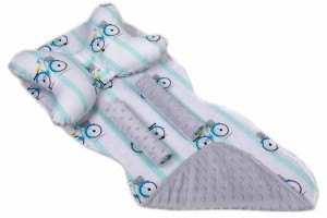 Mata wkładka do wózka z podusią minky  35x85 cm WZÓR 2