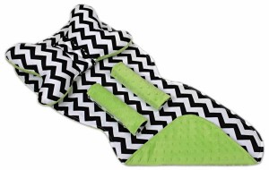 Mata wkładka do wózka z podusią minky  35x85 cm WZÓR 4