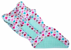 Mata wkładka do wózka z podusią minky  35x85 cm WZÓR 14