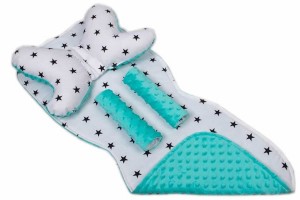 Mata wkładka do wózka z podusią minky  35x85 cm WZÓR 19