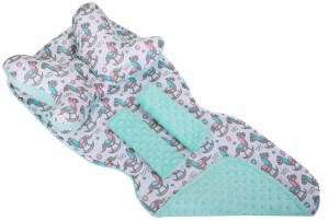 Mata wkładka do wózka z podusią minky  35x85 cm WZÓR 20