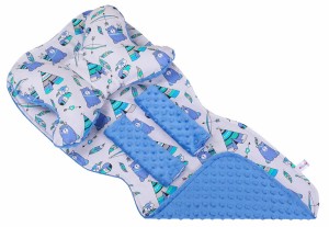 Mata wkładka do wózka z podusią minky  35x85 cm WZÓR 22