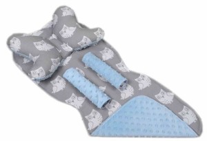 Mata wkładka do wózka z podusią minky  35x85 cm WZÓR 24