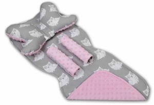 Mata wkładka do wózka z podusią minky  35x85 cm WZÓR 25