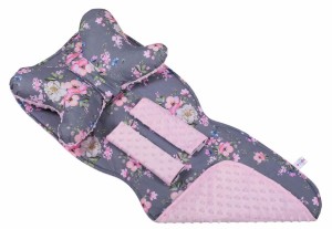 Mata wkładka do wózka z podusią minky  35x85 cm WZÓR 28