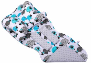 Mata wkładka do wózka z podusią minky  35x85 cm WZÓR 32