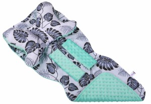 Mata wkładka do wózka z podusią minky  35x85 cm WZÓR 34