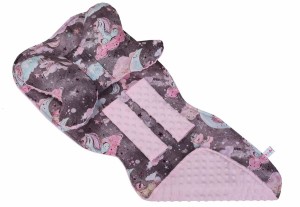 Mata wkładka do wózka z podusią minky  35x85 cm WZÓR 35