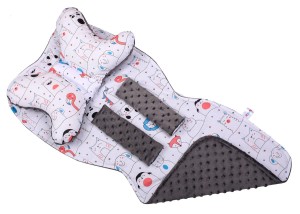 Mata wkładka do wózka z podusią minky  35x85 cm WZÓR 38