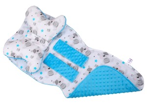 Mata wkładka do wózka z podusią minky  35x85 cm WZÓR 43