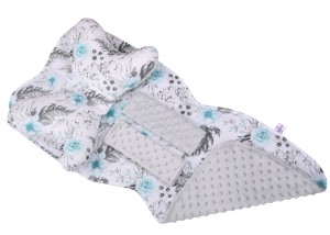 Mata wkładka do wózka z podusią minky  35x85 cm WZÓR 44