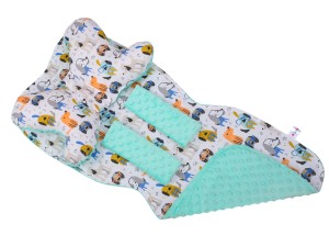 Mata wkładka do wózka z podusią minky  35x85 cm WZÓR 45