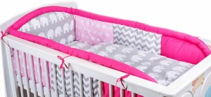 3 - elements bedding set for crib collection COLORS mint (1)