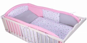 3 - elements bedding set for crib with long protector collection MyLOVE :ML002