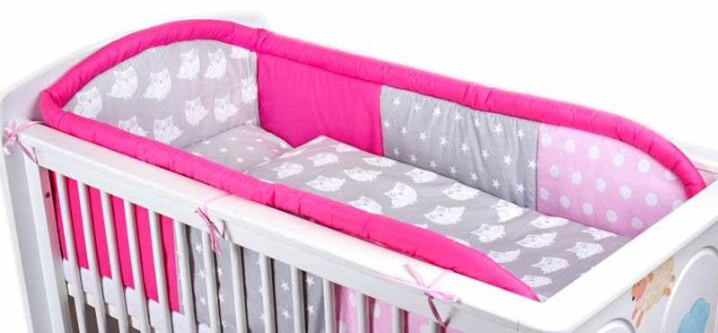 3 - elements bedding set for crib collection COLORS mint (1) (1